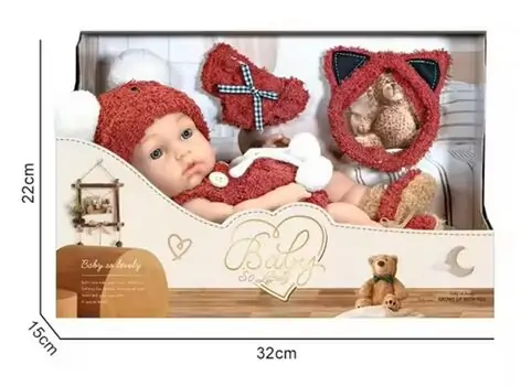 Baby So Lovely Doll  With Pompon Hat Red - საბავშვო სათამაშო თოჯინა  ქუდით, 2 image