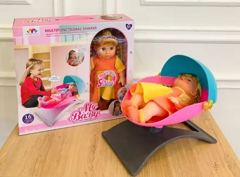 Baby girl  with crib თოჯინა საწოლით და აქსესუარებით, 2 image