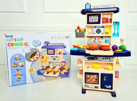 MODERN KITCHEN TABLEWARE SET BLUE ფუნქციური საბავშვო სამზარეულო OT2115