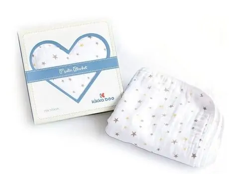 KikkaBoo-ს ახალშობილის გასახვევი Muslin blanket 3 layered