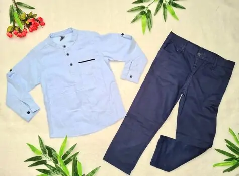 Skirt and Trousers Set BEBE ELBISE 605 BLUE საბავშვო ტანსაცმლის ნაკრები
