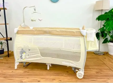 KikkaBoo Dolce Sonno Plus Beige Birdy 2 levels საწოლ-მანეჟი 2020, 2 image