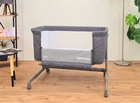 KikkaBoo Lulu Dark Grey ახალშობილის საწოლი, 3 image