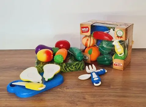 Vegetable and Fruit set 16 pcs სათამაშო ხილის და ბოსტნეულის კომპლექტი