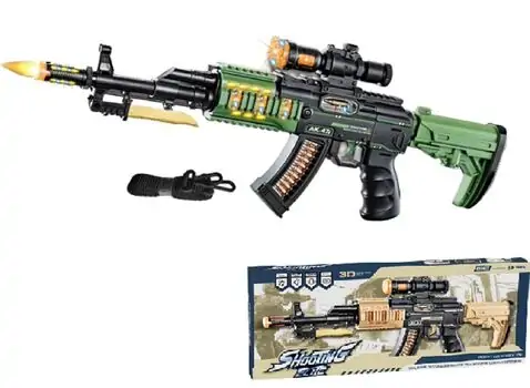 Army Style AK-47 Gun With Light And Sound - სათამაშო თოფი ხმოვანი ფუნქციით და განათებით