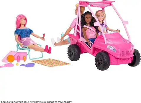 Barbie Beach Buggy Vehicle Playset - ბარბის მანქანა, 4 image