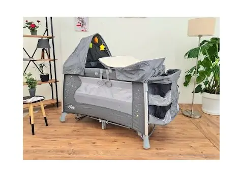 Cangaroo ISLEEP GREY ორ დონიანი საწოლ-მანეჟი, 2 image