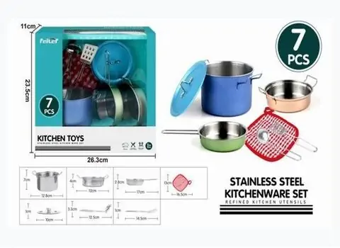 Stainless Steel Cooking Tools Toy Set -  სათამაშო სამზარეულოს აქსესუარები, 2 image
