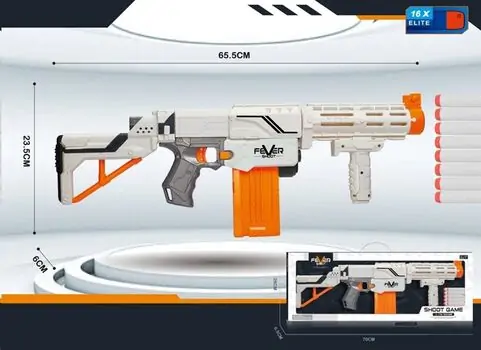 Toy Blaster With Soft Bullet OT2297 სათამაშო ბლასტერი რბილი ტყვიებით, 2 image