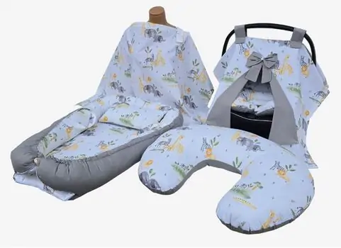 Yuar Baby  5 piece set Grey ახალშობილის თეთრეული