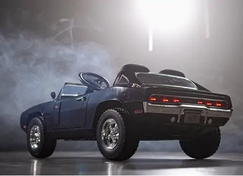 Dodge Charger Car Black WIth Eva Wheels And Leather Seat - ელექტრო მანქანა კაუჩუკის საბურავებით და ტყავის სავარძლით, 3 image