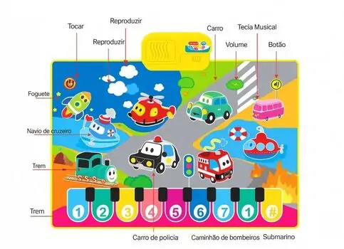 Baby Piano Mat Yellow -  სათამაშო განსავითარებელი ხალიჩა, 8 image