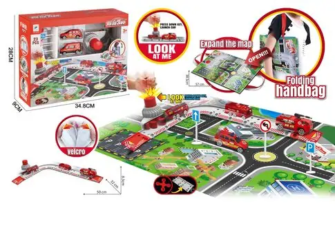 Fire Engine Car Set - სათამაშო სახანძრო მანქანის ნაკრები