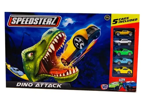 Speedsterz Dino Attack სათამაშო ტრეკი 5 მანქანით 1417212