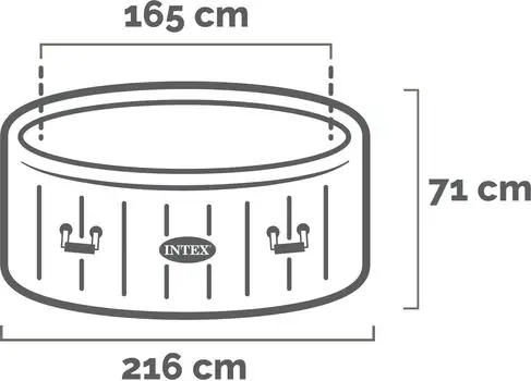 Intex 28442 6-Person Greywood Deluxe Round Bubble Spa Set - გასაბერი ჯაკუზი, 10 image