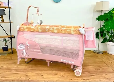 KikkaBoo Dolce Sonno Plus Pink Rabbits 2 levels საწოლ-მანეჟი 2020, 2 image