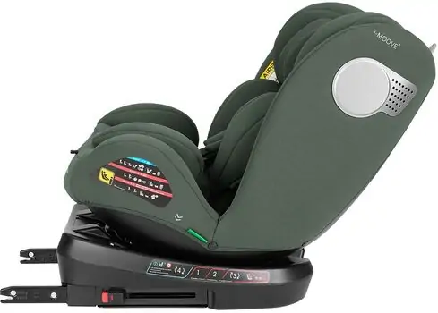 KikkaBoo i-Moove 2 i-SIZE Army Green - მანქანის სავარძელი (ქარსითი), 7 image