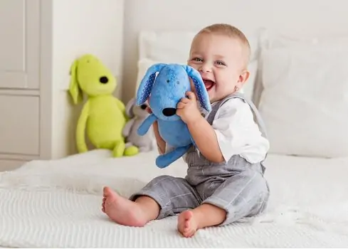 Bali Bazoo 81993 Cuddle toy Dog 28cm blue-განსავითარებელი სათამაშო, 7 image