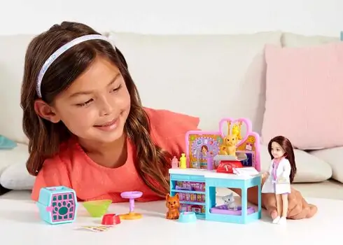 Barbie Chelsea Doll HGT12 Pet Vet Playset  - სათამაშო ბარბი, 6 image