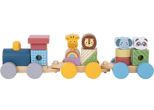 Tooky Toy My Forest Friends Stacking Animals Train - ხის განსავითარებელი სათამაშო მატარებელი