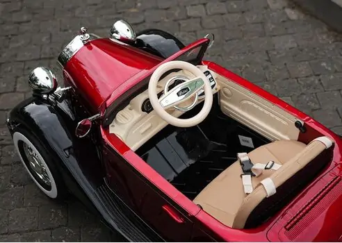 Rolls Royce Vintage Style Car Painted Red - ელექტრო მანქანა, 14 image