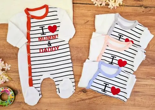 Baby Romper I Love Mommy Daddy  რომპერი