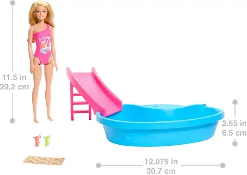 Barbie Doll And Pool Playset - ბარბის სათამაშო თოჯინა, 5 image