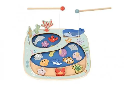 Tooky Toy Rockpool Fishing & Balance Game Set- ხის განსავითარებელი სათამაშო სათევზაო ნაკრები