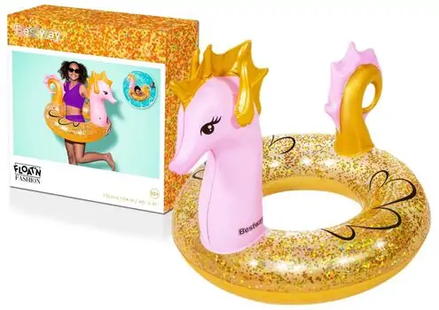 Bestway 36305 Glitter Seahorse Swim Ring გასაბერი ზღვის ცხენი, 9 image