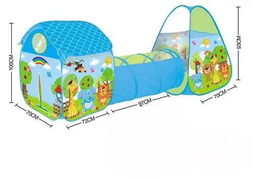 Moni Toys ZOO Play Tent - 995-5007B საბავშვო სათამაშო კარავი, 6 image