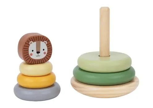 Tooky Toy Lion Tower - ხის განსავითარებელი სათამაშო კოშკი, 5 image