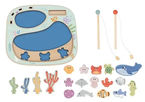 Tooky Toy Rockpool Fishing & Balance Game Set- ხის განსავითარებელი სათამაშო სათევზაო ნაკრები, 4 image