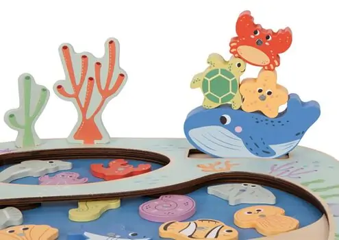 Tooky Toy Rockpool Fishing & Balance Game Set- ხის განსავითარებელი სათამაშო სათევზაო ნაკრები, 3 image