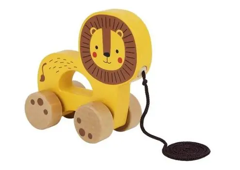 Tooky Toy TJ008A Pull Along Lion სათამაშო ტრანსპორტი ლომი, 2 image