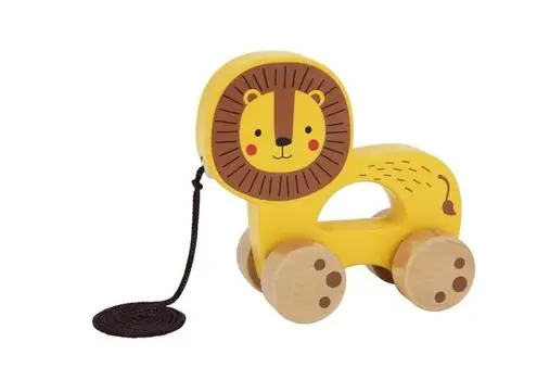 Tooky Toy TJ008A Pull Along Lion სათამაშო ტრანსპორტი ლომი