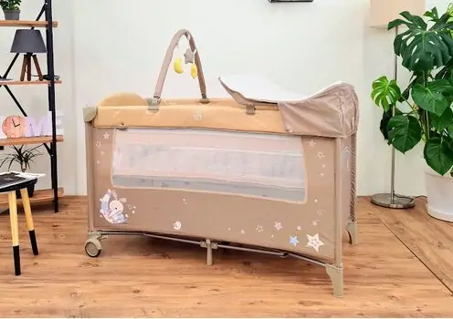 Cangaroo Sleepy Beige ორ დონიანი საწოლ-მანეჟი