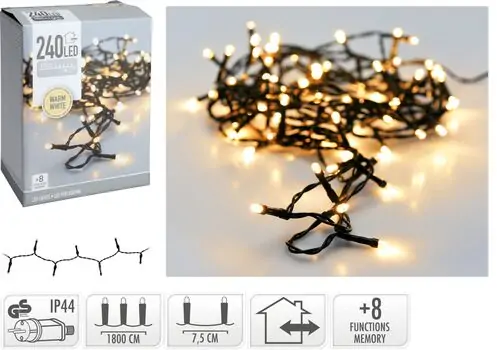 Christmas Outdoor Warm White Led Lights 5mm 240 Led საახალწლო განათებები