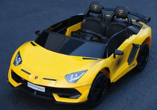 Lamborghini Sport Car Yellow - ელექტრო მანქანა კაუჩუკის საბურავებით, 5 image
