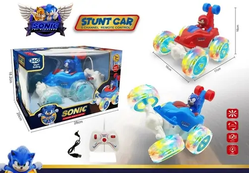 Sonic Stunt Car With Figure - საბავშვო სათამაშო მანქანა დისტანციური მართვით