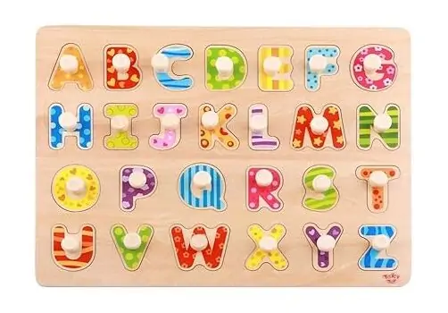 Wooden Alphabet Puzzle 27pce, red-ხის ანბანის ფაზლი – 27 ნაწილი (წითელი), 3 image