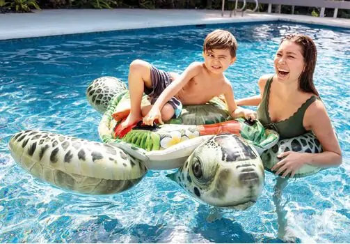 Intex 57555NP Realistic Sea Turtle Ride-On - გასაბერი ლეიბი, 4 image