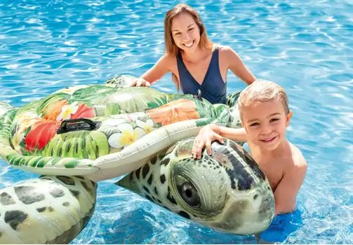 Intex 57555NP Realistic Sea Turtle Ride-On - გასაბერი ლეიბი, 5 image
