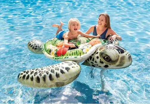 Intex 57555NP Realistic Sea Turtle Ride-On - გასაბერი ლეიბი, 2 image