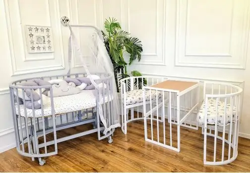 Heyner  Play Grey Sleeping Set Grey White ახალშობილის ტრანსფორმერი საწოლი, 2 image