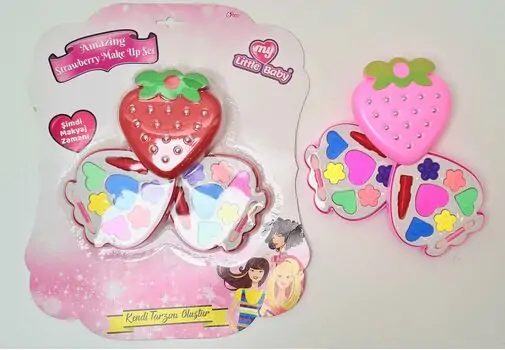 საბავშვო მაკიაჟის ნაკრები STRAWBERRY DOUBLE MAKEUP 2 PCS SET