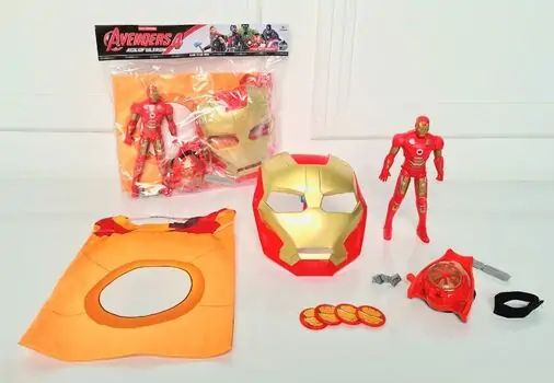 IRON MAN With Mask Set 2105-1B MARVEL-ის სუპერგმირი რკინის კაცის ნიღაბი და აქსესუარები