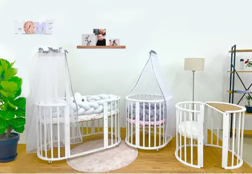 white EGGER with White Set ხის ტრანსფორმერი საწოლის კომპლექტი