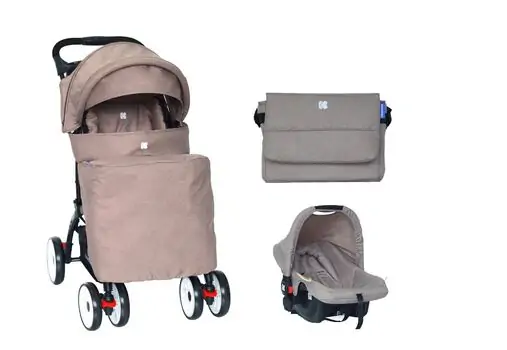 KikkaBoo Airy Beige 2in1 საბავშვო ეტლის კომპლექტი