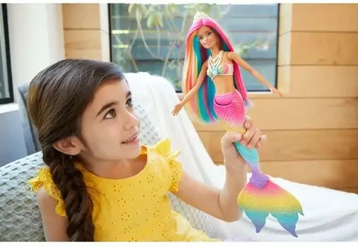 Dreamtopia Rainbow Magic Mermaid GTF89 ქალთევზა ფერის ტრანსფორმაციით, 6 image