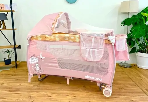 KikkaBoo Dolce Sonno Plus Pink Rabbits 2 levels საწოლ-მანეჟი 2020